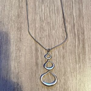 Fossil Triple Pendant Silver Necklace